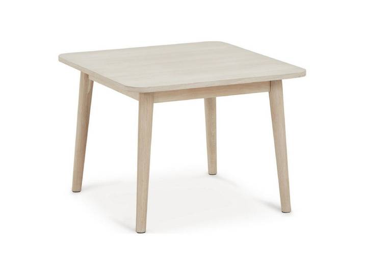 Feeling4Home Couchtisch Gorbin 70x70 cm Eiche Whitewash - Modern mit Massivholzbeinen, Leichte, natürliche Ausstrahlung mit skandinavischer Formensprache