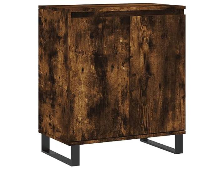 Makastle Sideboard Räuchereiche 60x35x70 cm aus Holzwerkstoff mit Eisenbeinen
