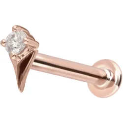 14 Karat Gold Labret mit Innengewinde MOISSANIT + PFEILSPITZE