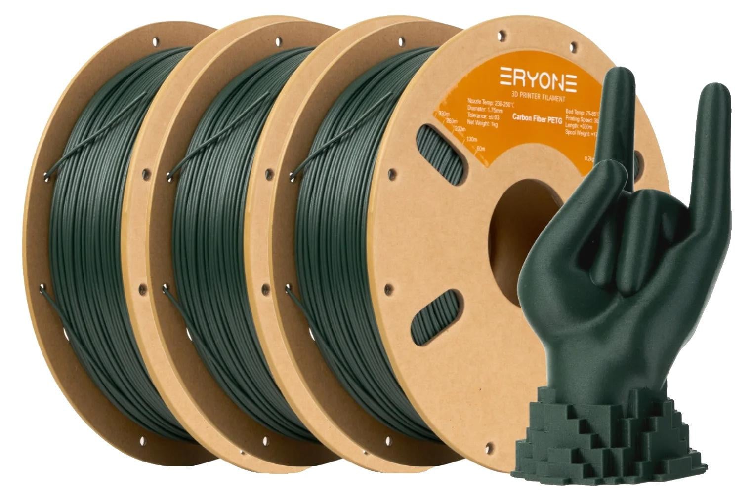 Olijfgroen PETG-CF 3D-printerfilament met koolstofvezel, 1,75 mm