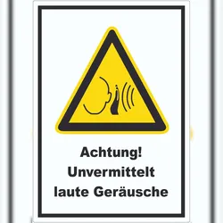 HB-Druck Achtung Unvermittelt laute Geräusche Aufkleber A1 (594x841mm)