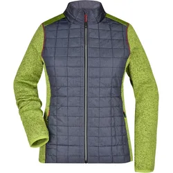 James & Nicholson Damen Strick Hybrid Jacke Stepp-Jacke JN741 kiwi melange/anthracite melange XL