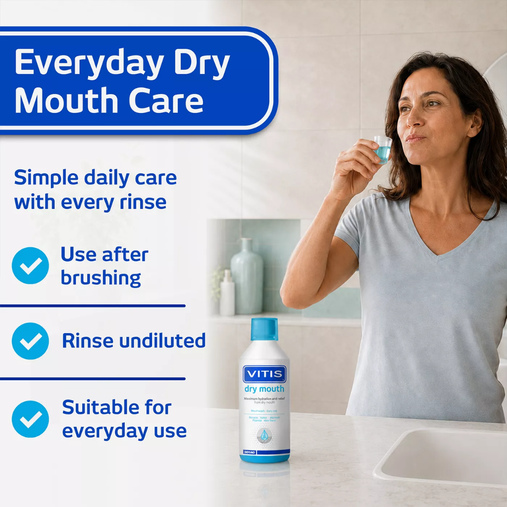 Vitis Dry Mouth Daily Use Mouthwash 500mL