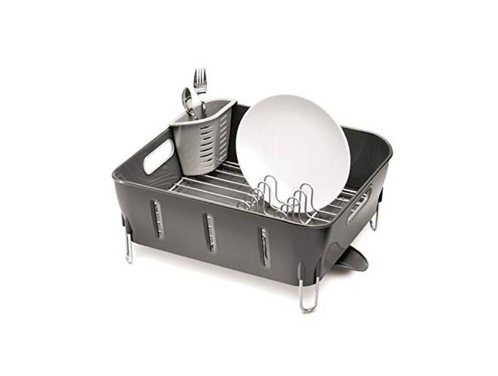 simplehuman KT1106 kompaktes Abtropfgestell, grauer Kunststoff, 5 Jahre Garantie