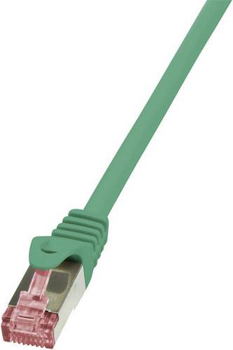 LogiLink CQ2035S RJ45 Patchkabel CAT 6 S/FTP 1.00m Grün Flammwidrig, mit Rastnasenschutz