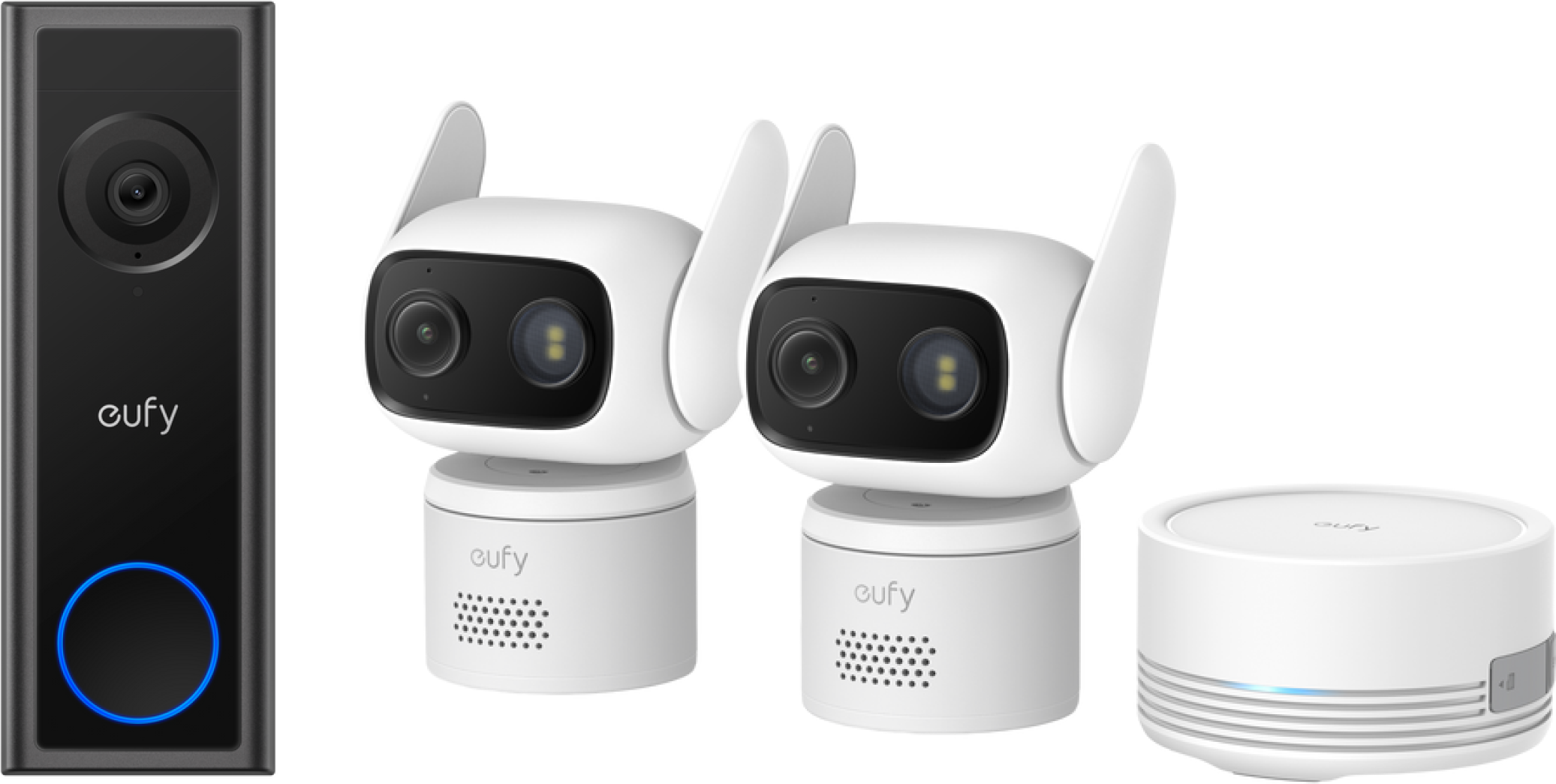 eufy Video Doorbell C30 + Cam C31 (2 Pack) with HomeBase Mini