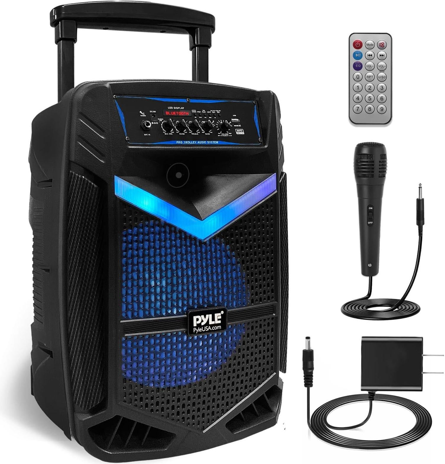Pyle PA Bluetooth-luidspreker met karaoke-microfoon en muziekbox