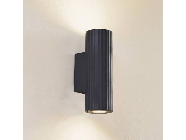 Außenwandleuchte Christa Lindby, dimmbar, schwarz, Beton, Modern