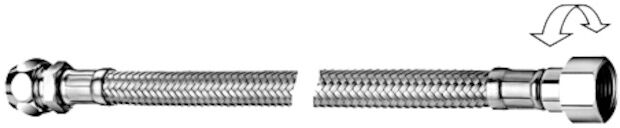 Schell Flex S Tuyau flexible 103040699 300 mm, raccord à compression G 3/8 AG x 8 mm, chromé, rotatif