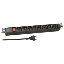 EFB Elektronik, Steckdosenleiste, 19“ 1HE Steckdosenleiste 8 x IT mit Schalter (8x, CEE 7/16, 1.80 m)