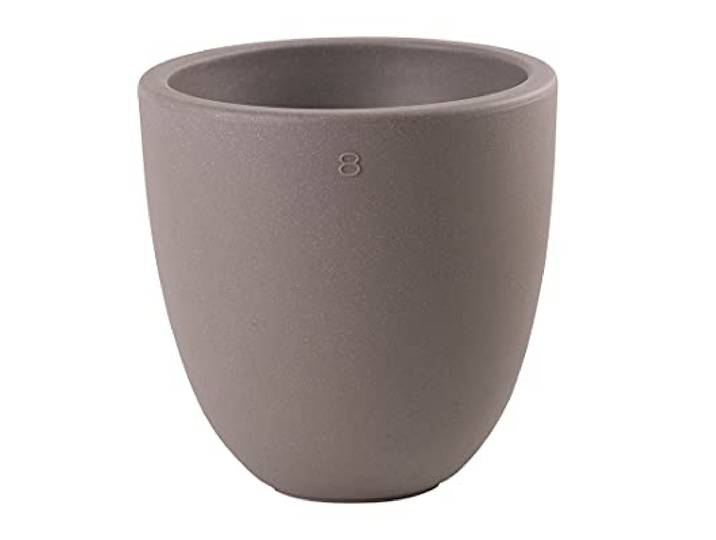 8 seasons Design LED Pflanzkübel 39 x 39cm, Shining Curvy Pot S (Taupe), E27, warmweißes Licht – wetterfest – Blumentopf für außen (Garten, Terrasse, Balkon) und innen – dekorativer Getränkekühler