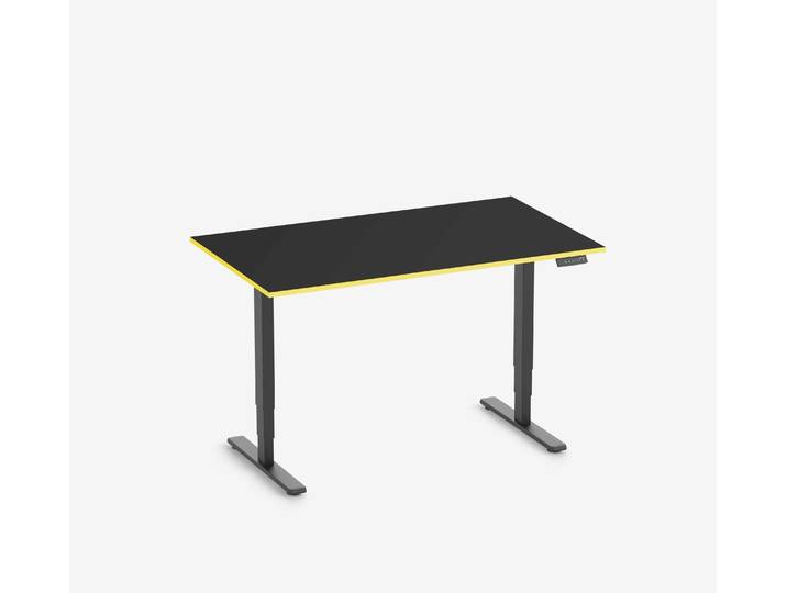 FOKUS Gamingschreibtisch Schwarz 140x80 Rechteck Yellow Cab