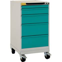 Manuflex LS1044.5021 ESD ESD-Schubfachschrank BASETEC mobil, Nutzhöhe 700 mm mit 5 Schubfächern, in wasserblau RAL 5021