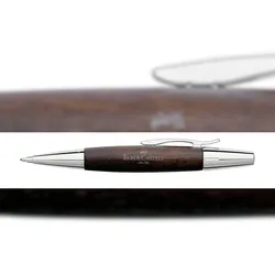 Faber Castell Drehkugelschreiber e-motion Birnb/Chr dunkelbr