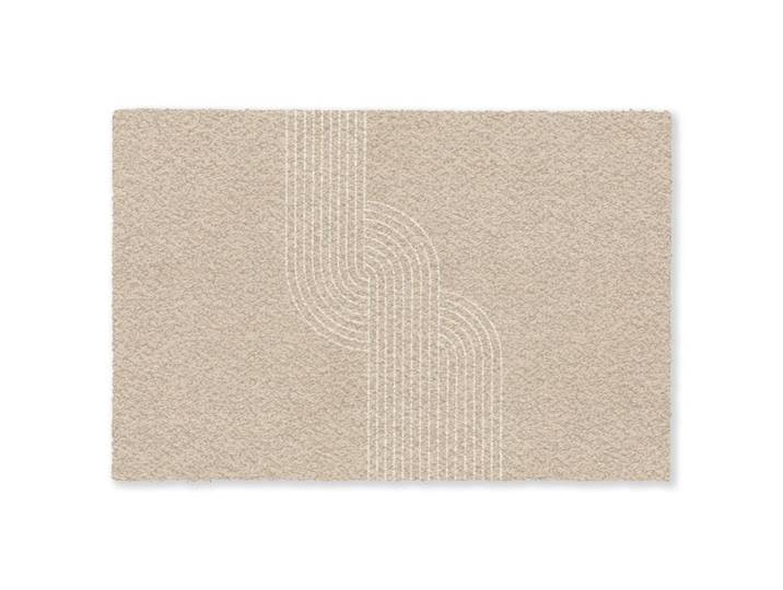 MuchoWow Fussmatte Parallele Linien - Leichte Textur - Beige Türmatte 60x40 cm, Kunststoff, Rechteckig, 60x0.4 cm, rutschfeste Unterfläche, Teppiche und Böden, Schmutzfangmatten, Fußmatten