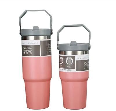 Inspired Finds American Simple Solid Color Stainless Steel Thermos Portable Water Cup With Thermal Insulation pink 30.43 Fl Oz