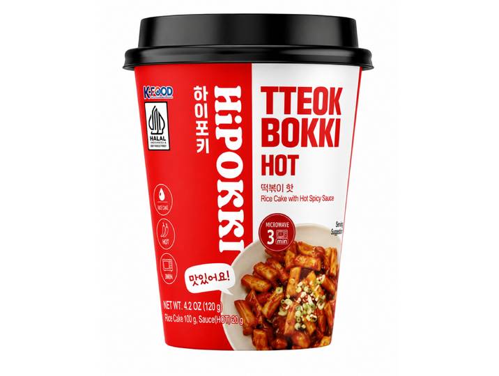 HYHS Hipokki Tteokbokki en bol saveur épicée (Halal) 120 g