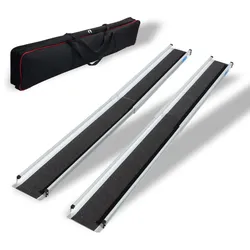 TRUTZHOLM 2x Teleskoprampe Rollstuhlrampen Alu 120 cm - 244 cm Länge wählbar ... 244cm