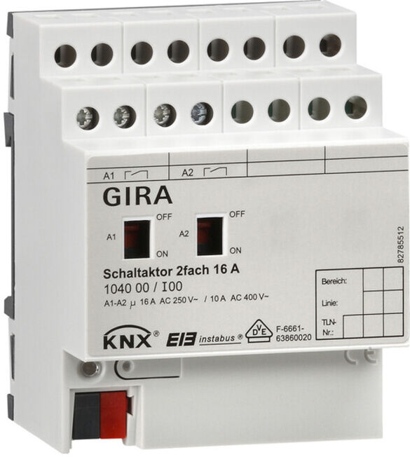 Gira Actionneur de commutation 2 voies 16A EIB REG 104000 (104000)