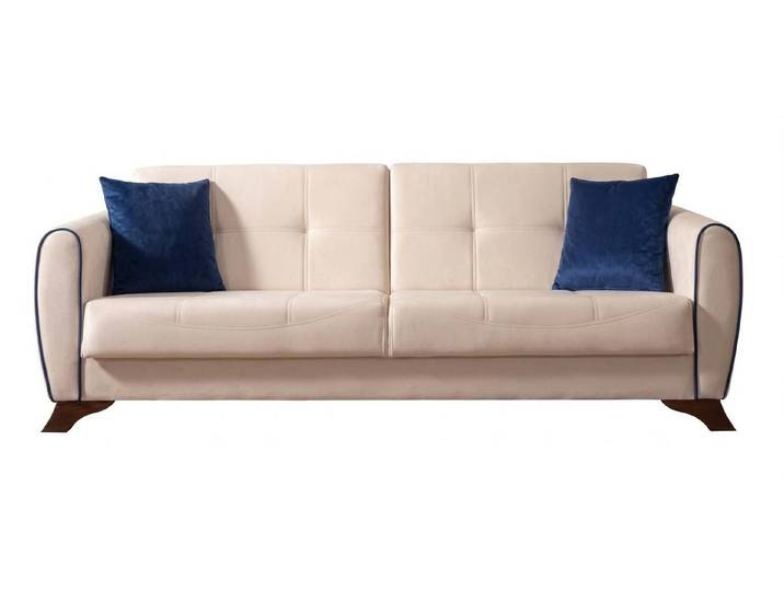 Xlmoebel 3-Sitzer Beiges Sofa Stoff Designersofa Polstersofa Wohnzimmermöbel, 1 Teile, Faltbar, Mit Kissen
