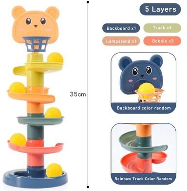 Uplift Picks Montessori Rolling Ball Track Sensory Toy For Babies And Toddlers 5 Layers