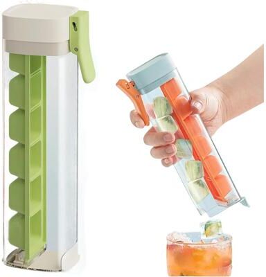 Daily Deals Depot One Press Silicone Ice Cube Tray With Easy Release Square Cubes green