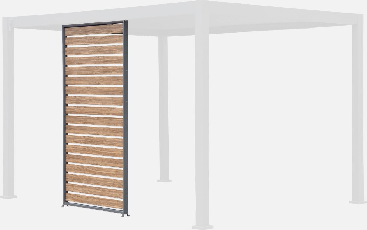 sweeek - Lamellenwand 130cm für Pergola Triomphe 3x4m Aluminium Holzoptik - Anthrazit