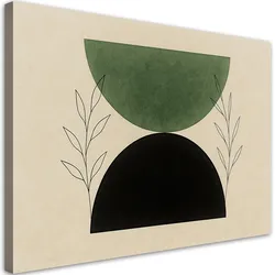 LEINWANDBILD Halbkreise Minimalismus Botanik Grün 100x70cm