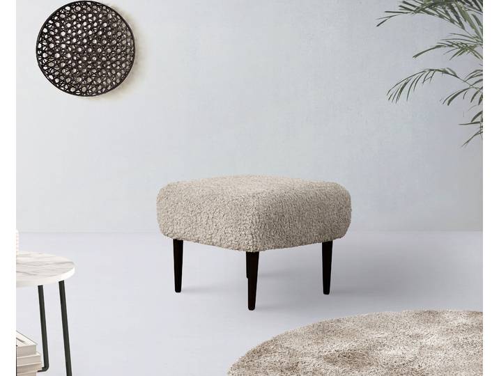 Polsterhocker Dinah , beige, B:64cm H:48cm T:64cm, 100% Polyester, LEGER HOME BY LENA GERCKE, Hocker, Polsterhocker, passend Zum Sessel Dinah