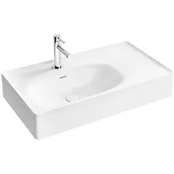 VitrA Equal Waschtisch 80 cm asymmetrisch mit Hahnlochbank mit Hahnloch,7242B403-0001 7242B403-0001