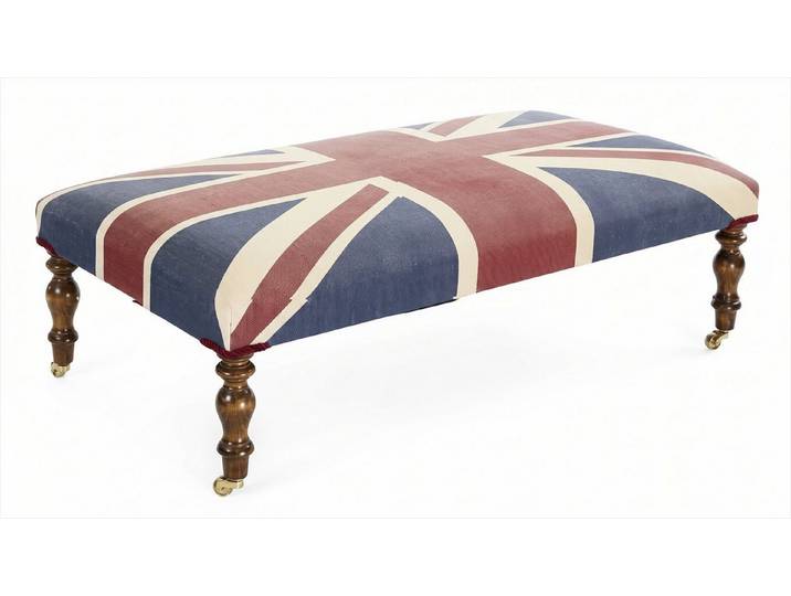 JVmoebel Polsterbank Union Jack Polsterbank British Style Vintage Retro Sitzbank Design (Polsterbank, 1-St., 1-tlg)