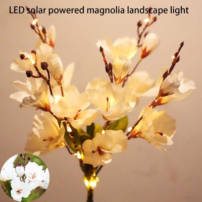Outdoor Solar Garden Lights Outdoor Waterproof Solar Powered Magnolia Lights, Christmas Garden Decoration, LED Holiday Landscape Pathway Lights Outdoor Waterproof Solar Powered Magnolia Lights, Christmas Garden Decoration, LED Holiday Landscape Pathway Li