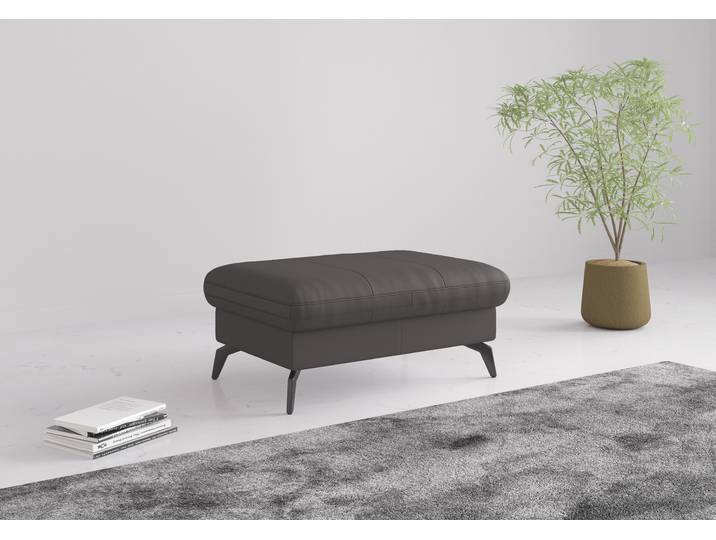 Polsterhocker SIT & MORE Morris Jubi , braun (mocca), B:103cm H:44cm T:69cm, Hocker, Polsterhocker, in Echtleder