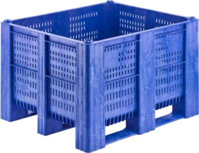 Palettenbox, perforiert, 620 l, blau