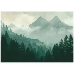 FOTOTAPETE Wald Gebirge Grün 150x105 cm
