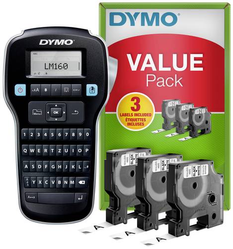 DYMO Labelmanager 160 Value Pack Beschriftungsgerät Geeignet für Schriftband: D1 12 mm, 9 mm, 6mm