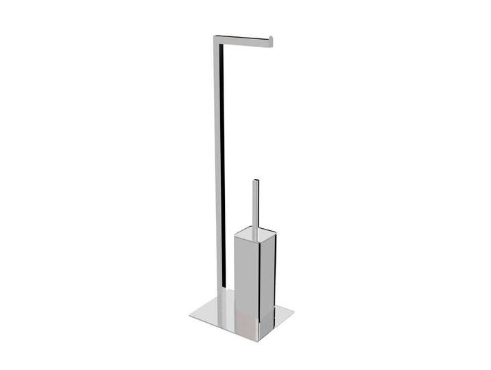 Sadena Wc-Bürstengarnitur, Chromfarben, Metall, 20x73.5x18 cm, Bürstenkopf abnehmbar, Bürstenkopf austauschbar, Papierhalter, Badezimmer, WC Ausstattung, WC-Bürsten