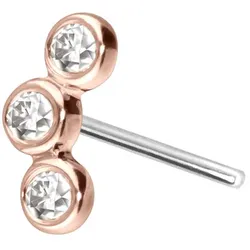 14 Karat Gold Aufsatz mit Titan Push Pin MOISSANIT-BOGEN