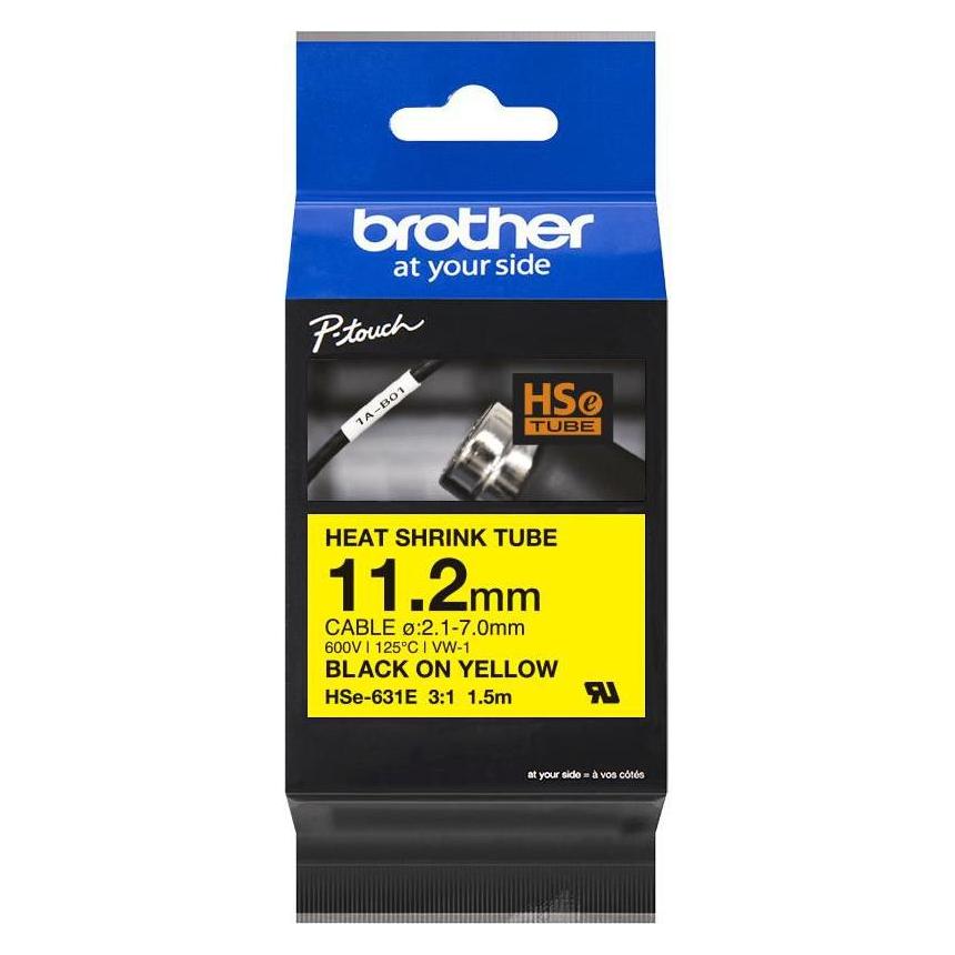 Brother HSE-631E 11.2MM BLACK ON (Schwarz, Schwarz) (HSE-631E)