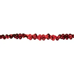Elastik-Paillettenband, rot, Breite: 10 mm, Länge: 3 m