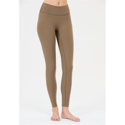 Trainingstights ATHLECIA "Luxe", Damen, Gr. 34, EURO-Größen, braun (hellbraun), 80% Polyamid, 20% Elasthan, unifarben, Hosen, mit Kompressionswirkung
