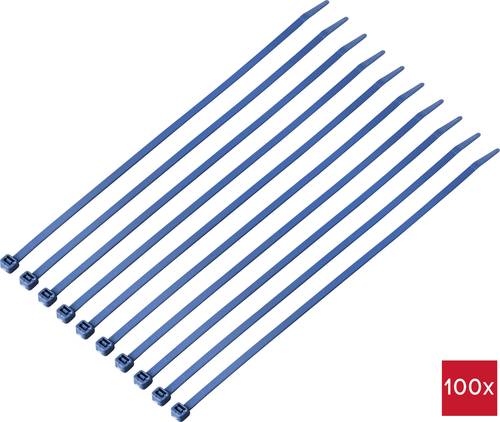 TRU COMPONENTS TC-12533356 Kabelbinder 280mm 4.8mm Blue Metall detektierbar 100St.