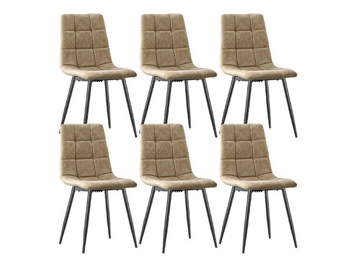 LuxusKollektion Esszimmerstuhl Esszimmerstuhl 6er Set Gelb Braun