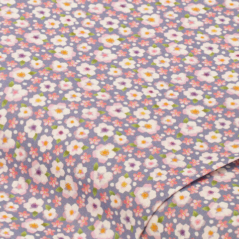 Baumwollstoff Blüten "Sina", lila-color