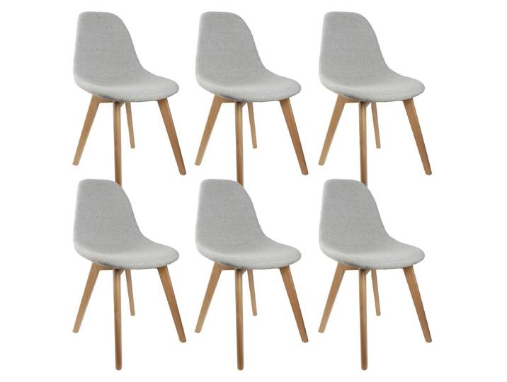 Altobuy - Medyna - Lot De 6 Chaises Scandinaves Grises