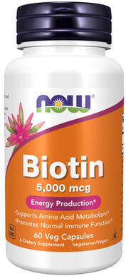 Now Biotin 5000 mcg 60 cápsulas