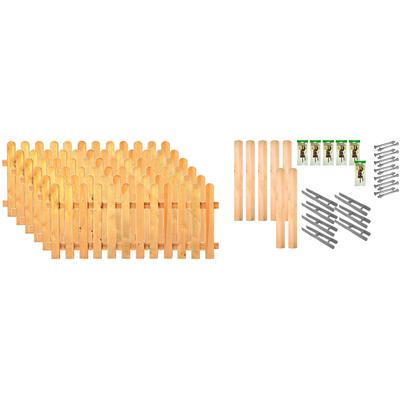 Lattenzaun TETZNER & JENTZSCH "Lakeland 4", braun (eichefarben), H:100cm, Holzwerkstoff, Zaunelemente, 6 Elemente, LxH: 1143x100 cm