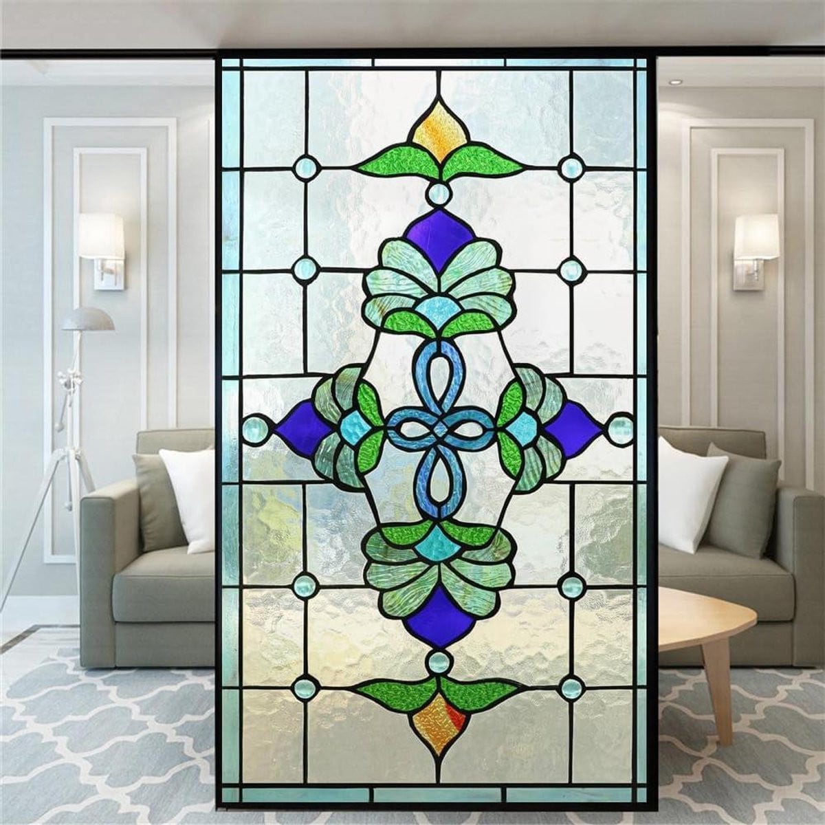 Zwarte statisch hechtende raamfolie voor privacy, 75 x 95 cm