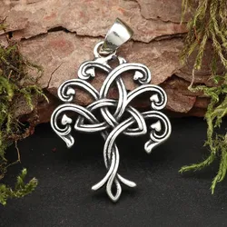 Drachensilber Lebensbaum Anhänger Schmuck Silber Kettenanhänger 925/000 Kelten Knoten - Silber