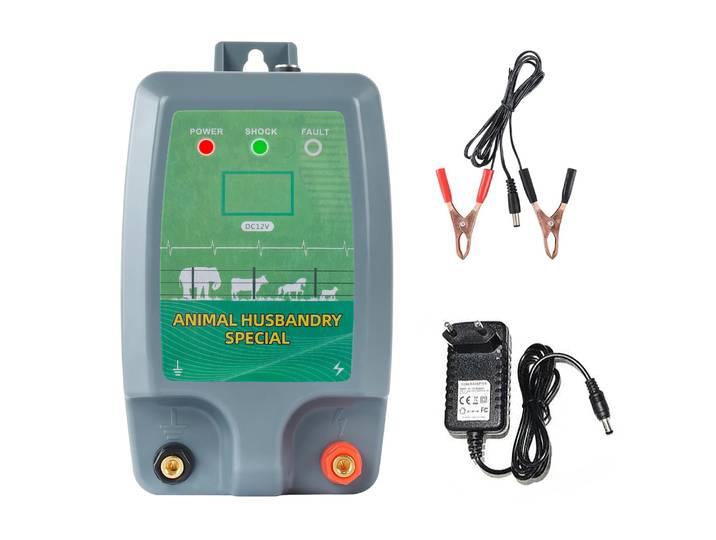 Clôture de berger électrique pour animaux, 10km, pour bétail, berger électrique sûr, régulateur d'impulsions haute tension pour mouton et bétail